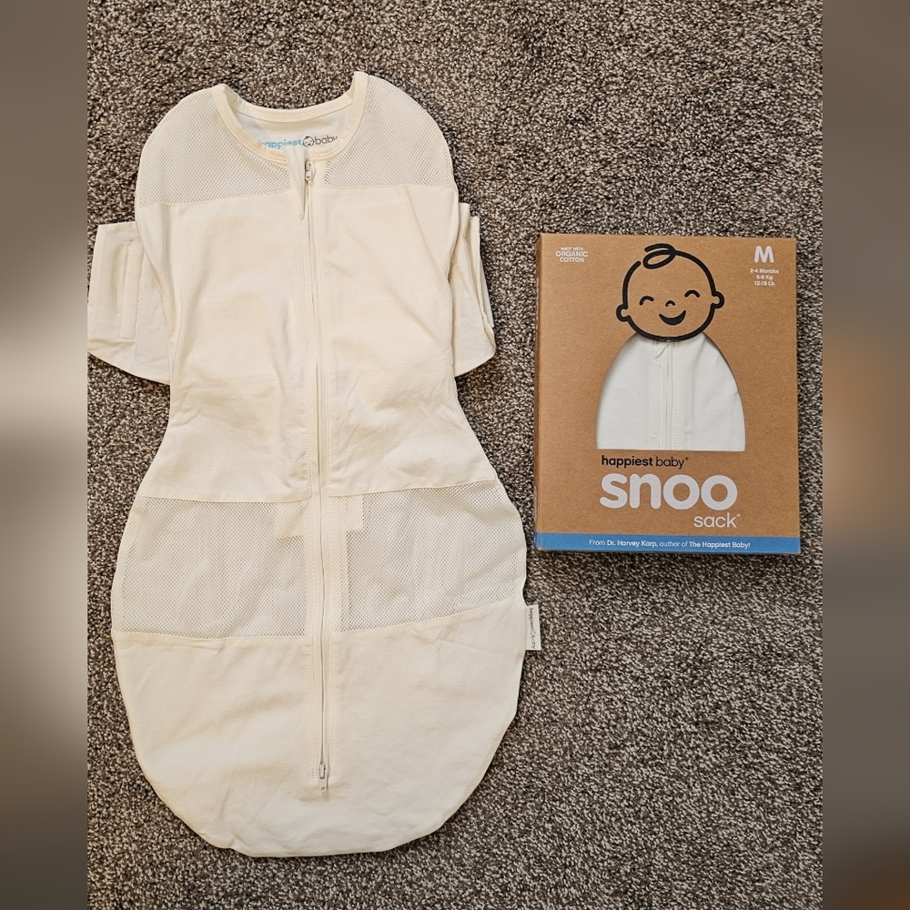 The Happiest baby SNOO sack (2) 2-4M Organic Tan Never Used